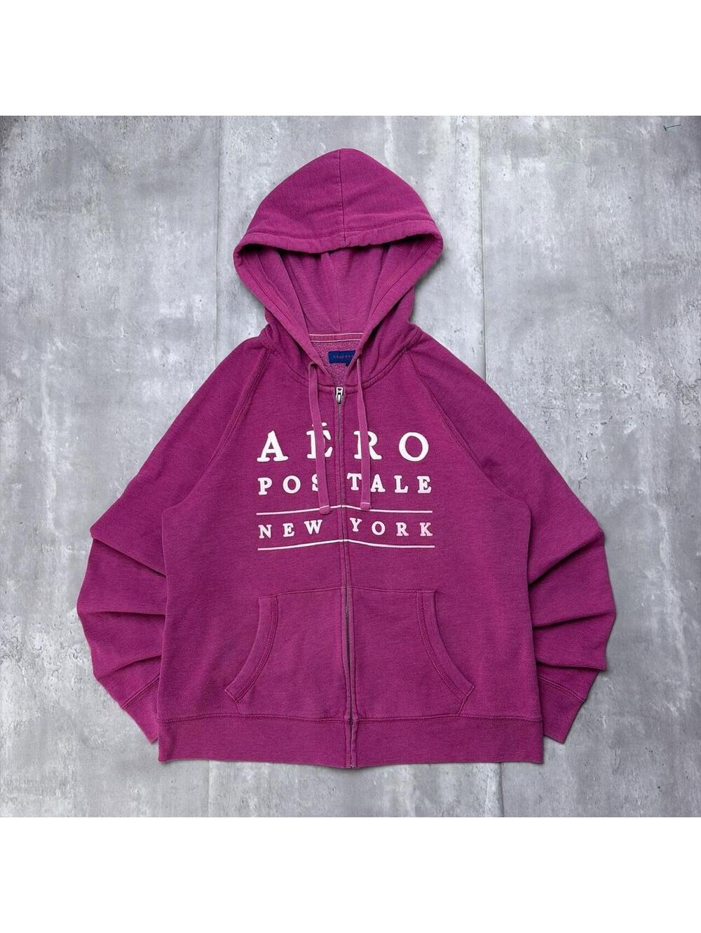 Y2K Purple Aeropostale Grunge Skater Zip Up Hoodie